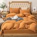 Eider & Ivory™ Fordbridge Jersey Duvet Cover Set Cotton/Jersey Knit/T-Shirt in Orange | California King Duvet Cover + 2 King Shams | Wayfair