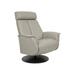 Hokku Designs Carolo 33.5" Wide Genuine Leather Recliner w/ Ottoman Genuine Leather in Black | 41.7 H x 33.5 W x 31.7 D in | Wayfair