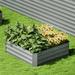 Arlmont & Co. Wallsend Raised Garden Bed, Raised Garden Bed Outdoor Steel Planter Box Raised Garden Bed Kit Metal in Gray | Wayfair