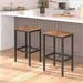 17 Stories Saadet 23.5" H Bar Stools w/ Footrest, Backless Counter Stools, Industrial Stools, Easy Assembly, Rustic Brown Wood/Metal | Wayfair