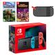 Nintendo Switch (Neon Blue/Neon Red) + Minecraft + Minecraft Dungeons Ultimate Edition Pack