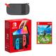 Nintendo Switch – OLED Model (Neon Blue/Neon Red) The Legend of Zelda: Breath of the Wild Pack