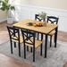 5-Piece Dining Table Set with Metal Frame and 4 Chairs