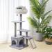 4-Level Grey Cat Tree With Condo and Scratching Pad, 48'' Height
