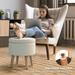 Costway Round Storage Ottoman Accent Storage Footstool with Tray for - See Details