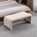 New Boucle Fabric Storage Ottoman Modern Bedroom Bench Footstool Shoe Bench, Upholstered Shoe Bench with Gold Metal Legs