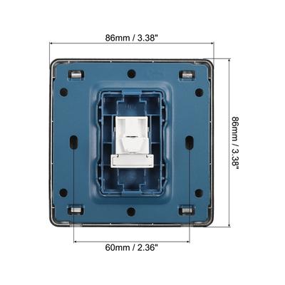 Telephone Socket Single Port Wall Plate Black for Home Office