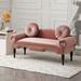 54" Modern Velvet Upholstered Loveseat Sofa with 2 Pillows