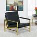 Strick & Bolton Regina Metal and Bonded Leather Mid Century Accent Chair