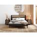 3Pcs Modern Rattan Bedroom Sets w/Queen Size Platform Bed and 2 Nightstands