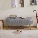 43.30" Oval Storage Ottoman Bench Velvet Suit with Bedroom Soft Mat Tufted Bench Sitting Room Porch Footstool, for Bedroom