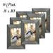 Metronic Picture Frames 8x10 Set of 6 Rustic Grey Farmhouse Collage Photo Frames Gallery Wall Frame Set for Table Top and Wall Display