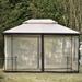 Iron Patio Outdoor Gazebo - Double Roof Canopy with Mosquito Netting | 13 Ft. W x 9.7 Ft. D