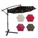 10 ft Outdoor Patio Umbrella Solar Powered LED Lighted Sun Shade Waterproof 8 Ribs Patio Table Umbrella with Crank and Cross Base for Garden Deck Backyard Pool Shade Outside Swimming Pool Chocolate