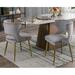 Guyou Modern Dining Chairs Set of 2 Mid-century Upholstered Velvet Armless Side Chair with Nailhead Trim and Curved Back for Dining Room Living Room Kitchen Grey