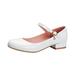 NIUREDLTD Big Girls Classic Princess Shoes Solid Color Low Heel Closed Toe Hook And Loop Dance Shoes Wedding Size 35