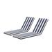 2 Pieces Outdoor Lounge Chair Cushions Patio Chaise Lounge Replacement Cushions Funiture Seat Cushions Chair Pads Set of 2(Blue Striped-2 pcs)