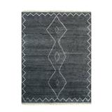 EORC Charcoal Hand Knotted Wool Moroccan Berber Moroccan Rug 9 x 12