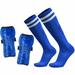 Emlimny Soccer Shin Guards for Youth Kids Toddler Protective Soccer Shin Pads & Sleeves Equipment - Football Gear for 6-12 Years Old Children Teens Boys Girls (Blue)