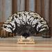 Wozhidaoke Fall Decor Home Decor Chinese/Spanish Style Dance Wedding Party Lace Silk Folding Hand Held Flower Fan Black Home Decor Paper Fans Set Black 24*4*1.9 Black