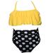 TAIAOJING Toddler Baby Girl Swimsuit Two Piece Swimwear Kids Little Ruffles Floral Print Bathing Suit Beach Wear Bikini Set 2-12Y Swimsuit 8-10 Years