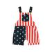 JYYYBF 4th of July Toddler Boy Girl Bib Overalls Sleeveless American Flag Jumpsuit Shorts Summer Kids Suspender Rompers