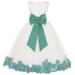 Ekidsbridal Satin Rose Petals Tulle Ivory Flower Girl Dress Junior Bridesmaid Gown Ballroom Pageant 302T 2