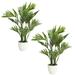 Artificial palm trees in small white planter|2 pack - 24 fake palm tree|Vintage Home