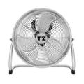 Metal Floor Fan - High Velocity Chrome Metal Fan, 12 Inch, Gym Fan With 3 Speeds - Adjustable Head, Free Standing, Powerful Portable Metal Pedestal Cooling Fan - Home, Garage, Office (SILVER)