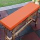 Zoomlie Bench Cushion for Outdoor Furniture Waterproof 100/110/120/140/150cm Long Chair Cushion 5cm Thick Sofa Cushion Pad for Patio Lawn Balcony (Orange,150x50x5cm)