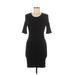 Philosophy Republic Clothing Casual Dress - Bodycon Crew Neck Short sleeves: Black Print Dresses - Women's Size Medium