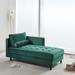 64" Velvet Chaise Lounges, Lounge Chaise Accent Chair Button Tufted Right Arm Facing Chaise, Sleeper Sofa Bed, Green