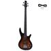 Electric IB Bass Guitar Right Handed 4 Strings Bass with Power Line and Wrench Tool Sunset Color