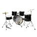 5-Piece Complete Adult Drum Set Full Size with Bass Drum 2 Tom Drum Snare Drum Floor Tom 16 Ride Cymbal 14 Hi-hat Cymbals with Stool Drum Pedal Sticks Black