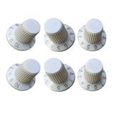 6x Audio Knob Audio Volume Switch Cap 10 Stalls Replacement Parts Potentiometer Knob Rotary Volume Control Knob for Speakers Accessory white