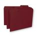 Smead Interior File Folders 1/3-Cut Tabs: Assorted Letter Size 0.75 Expansion Maroon 100/Box | Order of 1 Box