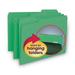 Smead Interior File Folders 1/3-Cut Tabs: Assorted Letter Size 0.75 Expansion Green 100/Box | Order of 1 Box