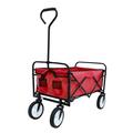 Gzxs Folding Wagon Garden Shopping Beach Cart 150lbs Capacity Utility Cart Red