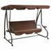 Tomshoo Outdoor Swing Bench with Canopy Coffee