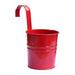 Colorful Iron Flower Pot Hanging Planters Balcony Garden Plant Planter Metal Bucket Flower Holders(Small Red)