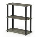 Furinno Turn-N-Tube 3-Tier Compact Multipurpose Shelf Display Rack with Square Tubes 18025GYW/BK