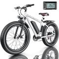 Elifine 26 x4.0 Fat Tire Electric Bike 624Wh Battery 48V 500W Ebike Electric Mountain Bicycle Cruise Control Mode Adult E Bikes for Men LCD Meter 7-Speed Snow Bike Beach E-Bike for Adults UL2849