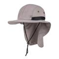 Mouind Mens Fishing Hat with Neck Flap for Men Sun Hat with Wide Brim for Hiking Safari with Neck Cover Light Gray