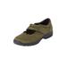 Extra Wide Width Women's The Keylani Flat by Comfortview in Dark Olive (Size 8 WW)