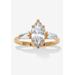 Women's 3.12 Tcw Marquise Cz 14K Yellow Gold-Plated Sterling Silver Engagement Ring by PalmBeach Jewelry in Gold (Size 6)