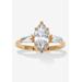 Women's 3.12 Tcw Marquise Cz 14K Yellow Gold-Plated Sterling Silver Engagement Ring by PalmBeach Jewelry in Gold (Size 8)