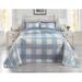 BH Studio Reversible Quilted Bedspread by BH Studio in Blue White (Size QUEEN)