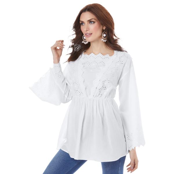 plus-size-womens-angel-sleeve-eyelet-tunic.-by-roamans-in-white--size-30-w-/