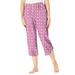 Plus Size Women's Lounge Capri by Catherines in Oatmeal Multi Elephant (Size M)