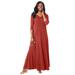 Plus Size Women's Double-V Maxi Dress by Jessica London in Red Ochre (Size 14 W)